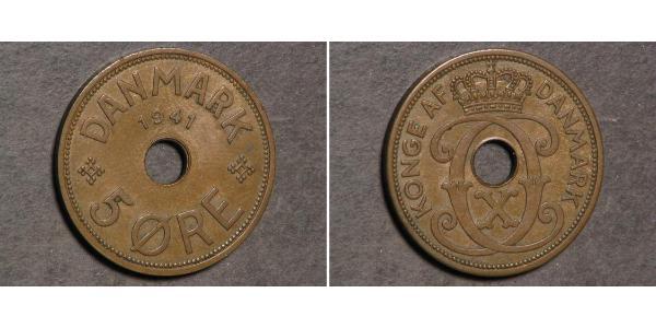 5 Ore Dänemark Bronze Christian X. (1870 - 1947)