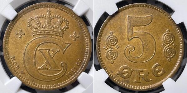 5 Ore Dänemark Bronze Christian X. (1870 - 1947)