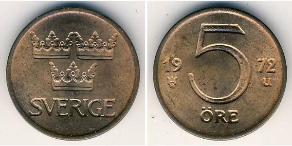 5 Ore Suède Bronze 