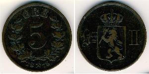 5 Ore Noruega Cobre 