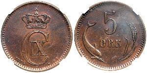 5 Ore Denmark Copper Christian IX of Denmark (1818-1906)