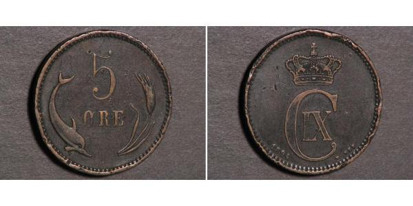 5 Ore Denmark Copper Christian IX of Denmark (1818-1906)