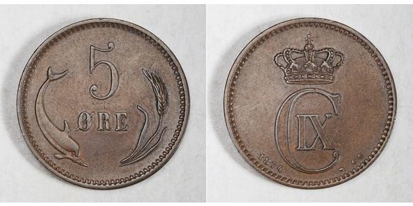 5 Ore Denmark Copper Christian IX of Denmark (1818-1906)
