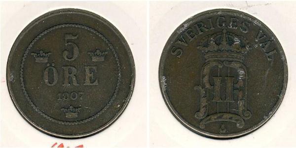 5 Ore Sweden Copper 