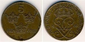 5 Ore Sweden Steel/Bronze Gustaf V of Sweden (1858 - 1950)