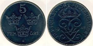 5 Ore Sweden Steel/Bronze Gustaf V of Sweden (1858 - 1950)