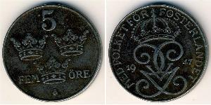 5 Ore Sweden Steel/Bronze Gustaf V of Sweden (1858 - 1950)