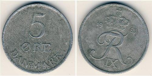 5 Ore Danemark Zinc Frédéric IX de Danemark (1899 - 1972)