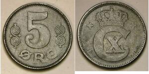 5 Ore 丹麦 青铜 克里斯蒂安十世 (1870 - 1947)