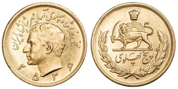 5 Pahlavi Iran Gold Mohammad Reza Pahlavi (1919-1980)