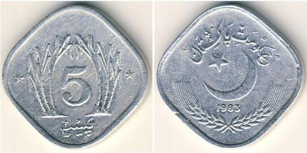 5 Paisa Pakistán (1947 - ) Aluminio 