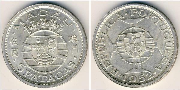 5 Pataca Macao (1862 - 1999) / Portugal Argent 