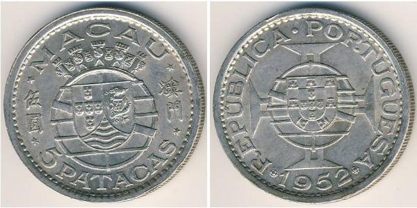 5 Pataca Macao (1862 - 1999) / Portugal Argent 