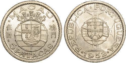 5 Pataca Portogallo / Macao (1862 - 1999) Argento 