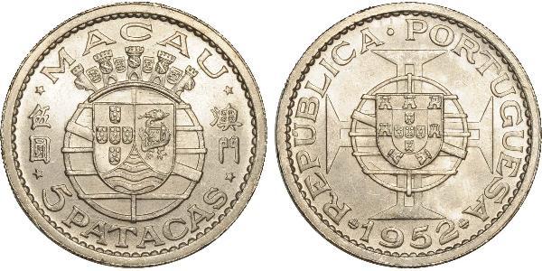 5 Pataca Macao (1862 - 1999) / Portugal Silber 