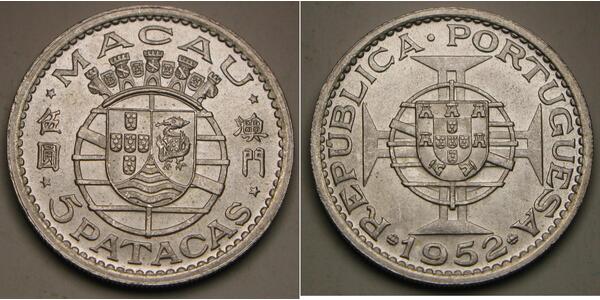5 Pataca Macao (1862 - 1999) / Portugal Silber 