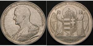 5 Pengo Royaume de Hongrie (1920 - 1946) Argent Miklós Horthy