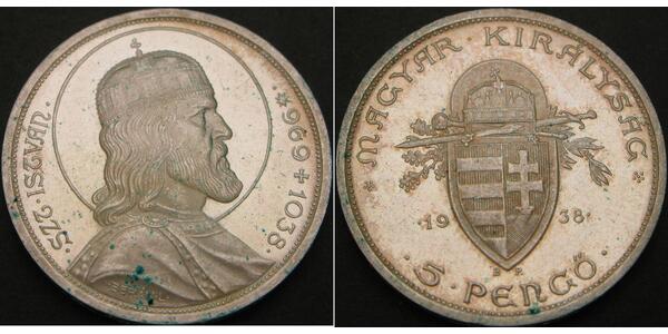 5 Pengo Kingdom of Hungary (1920 - 1946) Silber Stephan I. (Ungarn)