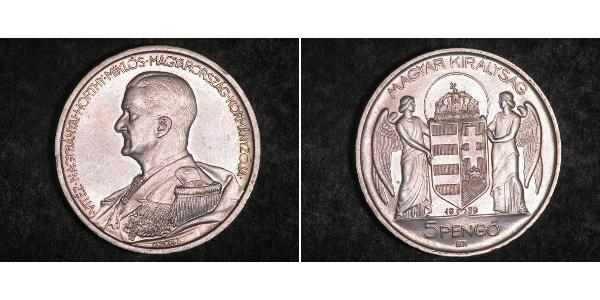 5 Pengo Kingdom of Hungary (1920 - 1946) Silver Miklós Horthy