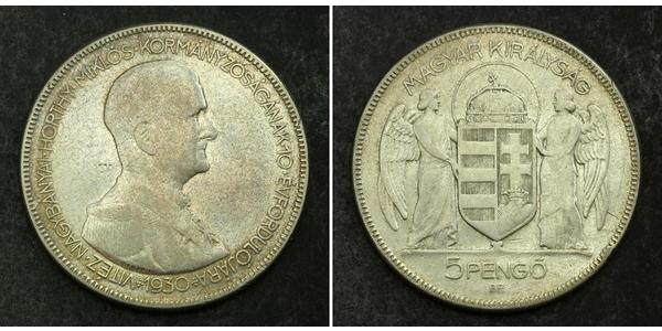 5 Pengo Kingdom of Hungary (1920 - 1946) Silver Miklós Horthy