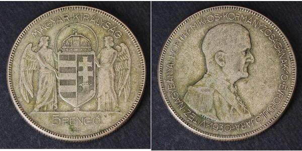 5 Pengo Kingdom of Hungary (1920 - 1946) Silver Miklós Horthy