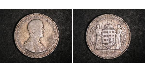 5 Pengo 匈牙利王国 (1920 - 1946) 銀 霍爾蒂·米克洛什