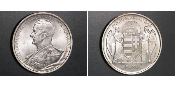 5 Pengo 匈牙利王国 (1920 - 1946) 銀 霍爾蒂·米克洛什