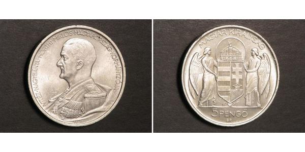 5 Pengo 匈牙利王国 (1920 - 1946) 銀 霍爾蒂·米克洛什
