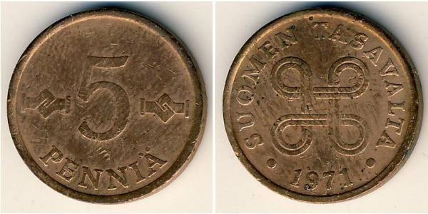 5 Penny Finland (1917 - ) Copper 