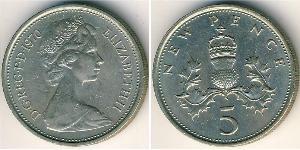 5 Penny United Kingdom (1922-) Copper/Nickel Elizabeth II (1926-2022)