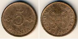 5 Penny Finlande (1917 - ) Cuivre 