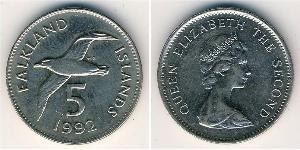 5 Penny Falklandinseln Kupfer/Nickel Elizabeth II (1926-2022)