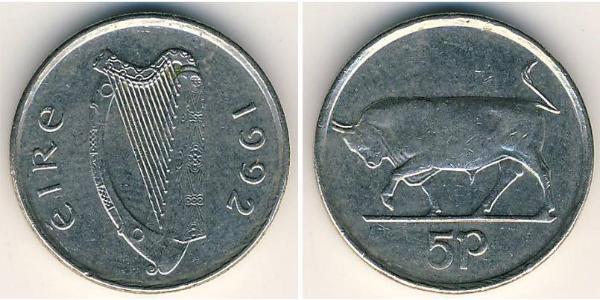 5 Penny Irlanda (1922 - ) Níquel/Cobre 