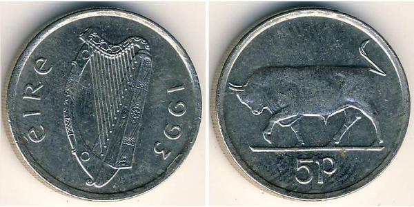 5 Penny Irlanda (1922 - ) Níquel/Cobre 