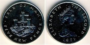 5 Penny Isla de Man Níquel/Cobre Isabel II (1926-2022)