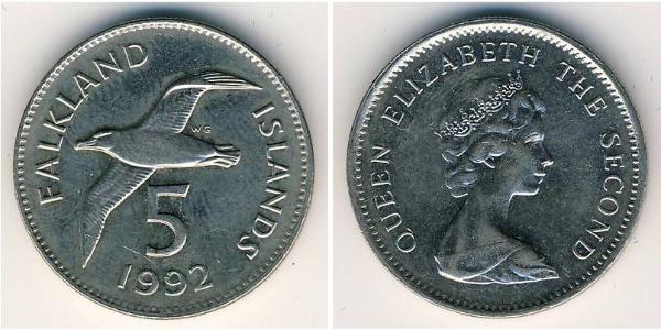 5 Penny Islas Malvinas Níquel/Cobre Isabel II (1926-2022)