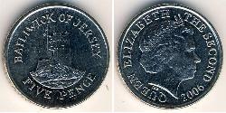 5 Penny Isola di Jersey Rame/Nichel 
