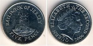 5 Penny Isola di Jersey Rame/Nichel 