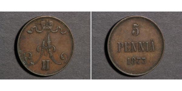 5 Penny Grand-duché de Finlande (1809 - 1917)  Alexandre II (1818-1881)