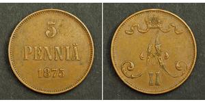 5 Penny Großfürstentum Finnland (1809 - 1917)  Alexander II (1818-1881)