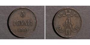 5 Penny 芬兰大公国 (1809 - 1917)  亚历山大三世 (俄国) (1845 -1894)