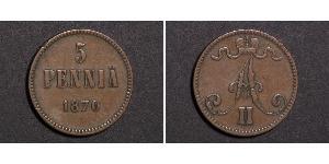 5 Penny 芬兰大公国 (1809 - 1917)  亚历山大二世 (俄国) (1818-1881)