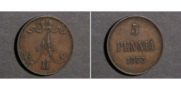 5 Penny 芬兰大公国 (1809 - 1917)  亚历山大二世 (俄国) (1818-1881)