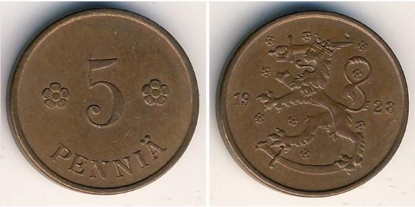 5 Penny 芬兰 青铜 