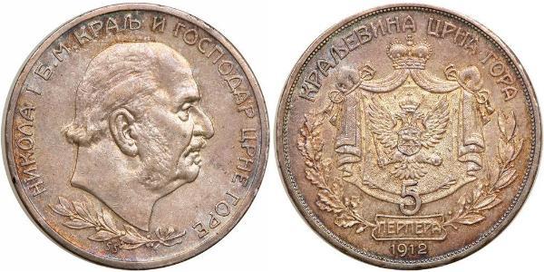 5 Perper  Montenegro Silber Nikola (Montenegro)