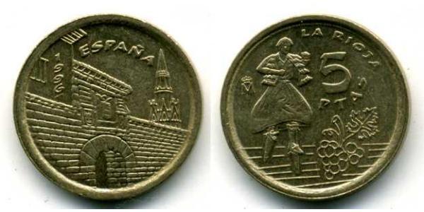 5 Peseta Regno di Spagna (1976 - ) Alluminio/Bronzo Juan Carlos I (1938 - )