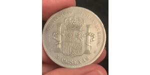 5 Peseta Kingdom of Spain (1814 - 1873) Argent Amédée Ier (roi d