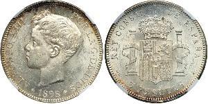 5 Peseta Kingdom of Spain (1874 - 1931) Argent 