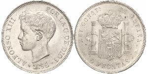 5 Peseta Kingdom of Spain (1874 - 1931) Argent 