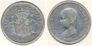 5 Peseta Kingdom of Spain (1874 - 1931) Argent Alfonso XIII of Spain (1886 - 1941)